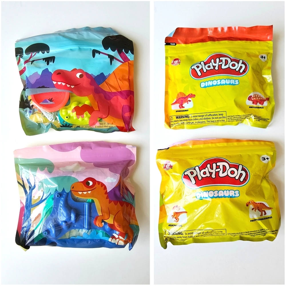 2 Pk Play-Doh Dinosaurs Spinosaurus Ankylosaurus Velociraptor Pachycephalosaurus